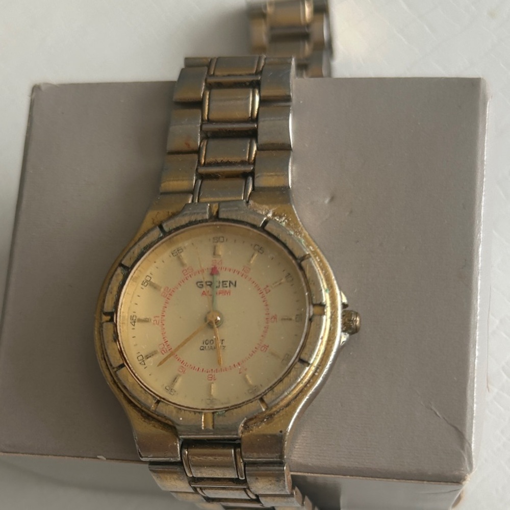 Vintage Gruen Gold Tone Quartz Men's Watch